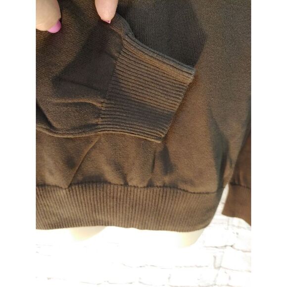 Old Navy Mens Size Small Brown Knit 1/4 Zip Sweater - Picture 6 of 8